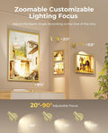 Zoomable Picture Light for Wall, Battery Operated Art Light for Paintings CCT Dimmable Spotlight for Wall Art Wall Light with Remote Control for Living Room Gallery Dartboard Bathroom Light Gold
