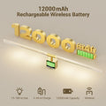 Gold Battery Operated Wall Sconce Set of 2, Rechargeable Wireless Wall Lights with Remote and Touch, 360° Rotatable Sconces Wall Decor for Bedroom Living Room (31.49 Inch, 2-Pack)