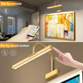 Picture Frame Light with Remote, Wireless 16 Inch Gold Art Light, Battery Picture Light with 3 CCT, Dimmable and Timer Wall Picture Lights for Painting, Wall, Gallery, Artwork, Frame