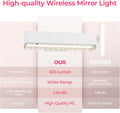 Wireless Vanity Lights for Mirror Set of 2-4000mAh Rechargeable Stick On Makeup Light with CCT Modes & Dimmable Brightness, Cordless Light for Mirror, Vanity, Bathroom, Renter Friendly