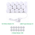Hollywood LED Vanity Mirror Lights Kit, Dimmable Stick on USB Vanity Lights,Makeup Light Strip for for Bedroom, Dressing Room, Wedding, Party illuminating, CRI>90 (4000K Natural White 14 Bulbs 5V USB)