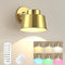 AIBOO Night Light Wireless Wall Light Indoor LED,Battery Operated Wall Lights Rechargeable Lamp with Remote,Touch Lamp Dimmable Wall Sconces Bedside Lamp for Bedroom Livingroom (Gold, 1Pack) [Energy Class E]