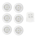 6 LED Light Set with Remote - Cool White for Cabinets & Displays