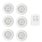 6 LED Light Set with Remote - Cool White for Cabinets & Displays