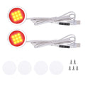 RGB Single LED Kitchen Under Cabinet Puck Light,Color Changing LED Under Cabinet Lights Kit,Aluminum Slim Multi Color Wired Display Cupboard Light for Kitchen 2 PCS