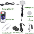 Dimmable & Timing Under Counter Lights Kitchen with Wireless RF Remote,Ultra-Thin 240V LED Cabinet Lights,12W Shelf Lights，4 Lights,Daylight White