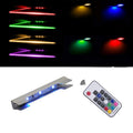 LED Under Cabinet Night Lights Kit for Glass Edge Shelf Back Side Lighting Using Flexible Cable and Clip with RF Remote(6 Lights RGB)