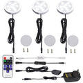 3 Pack Round Display 240V LED Puck Lights,6W Under Cupboard Counter Shelf Lights(Daylight White 6000K)