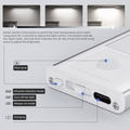 AIBOO Under Cabinet Lights, 4 Pack Rechargeable Motion Sensor Lights, 23.3 cm Magnetic LED Cupboard Lights, 3 Colour Temperatures, Dimmable USB-C Lights for Kitchen Wardrobe Stairs