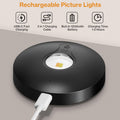Rechargeable Picture Lights, 6 Pack Black Wireless Art Lights with Remote and Touch Control, 3 Colour Temperatures, Stepless Dimming, Magnetic Wall Lights for Paintings, Photos and Displays