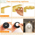 Rechargeable Picture Lights, 6 Pack Gold Wireless Art Lights with Remote and Touch Control, 3 Colour Temperatures, Stepless Dimming, Magnetic Wall Lights for Paintings, Photos and Displays