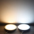 LED Under Cabinet Puck Lights, Color Temperature Changeable Under Counter Lighting，Warm+White Dual Color with Dimmable Controller for Kitchen Shelf Ambiance Accent Lighting (6 Lights)