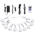 Linkable Under Cabinet LED Lighting 12V Dimmable Puck Lights with Wireless RF Remote Control, Hardwired & AU Wall Plug in for Furniture Cupboard Lighting(10 Lights, Natural White 4000K)