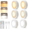 Pack of 6 Under-Unit Lights Kitchen LED Cabinet Lighting Wireless with Remote Control Cabinet Lighting Rechargeable Battery Dimmable Under Cabinet Light for Showcases, Wine Cabinet
