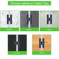 100PCS Cable Clips Black, AIBOO Upgraded Wire Clips Adhesive with 50PCS Small Size & 50PCS Large Size Cable Straps, Mini Cable Wire Management for Handling Under Cabinet Lighting with Cords
