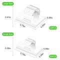 100PCS Cable Clips White, AIBOO Upgraded Wire Clips Adhesive with 50PCS Small Size & 50PCS Large Size Cable Straps, Mini Cable Wire Management for Handling Under Cabinet Lighting with Cords