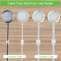 100PCS Cable Clips White, AIBOO Upgraded Wire Clips Adhesive with 50PCS Small Size & 50PCS Large Size Cable Straps, Mini Cable Wire Management for Handling Under Cabinet Lighting with Cords