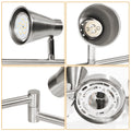 LED 8 Light Track Lighting Fixture Flexible, Adjustable Ceiling Spot Light with GU10 Track Light Head, Accent Lighting Foldable Swing Arm Brushed Nickel(Bulbs Not Included)