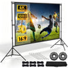 120 Inch Projector Screen with Stand & Carry Bag, 16:9 Foldable Movie Screen, 4K HD Compatible, Indoor & Outdoor Home Theatre