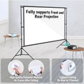 120 Inch Projector Screen with Stand & Carry Bag, 16:9 Foldable Movie Screen, 4K HD Compatible, Indoor & Outdoor Home Theatre