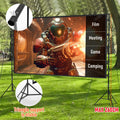 120 Inch Projector Screen with Stand & Carry Bag, 16:9 Foldable Movie Screen, 4K HD Compatible, Indoor & Outdoor Home Theatre
