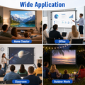 120 Inch Projector Screen with Stand & Carry Bag, 16:9 Foldable Movie Screen, 4K HD Compatible, Indoor & Outdoor Home Theatre