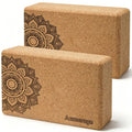 Natural Cork Yoga Blocks 2 Pcs – High-Density, Non-Slip Yoga Blocks for Balance, Strength & Flexibility Training