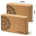 Natural Cork Yoga Blocks 2 Pcs – High-Density, Non-Slip Yoga Blocks for Balance, Strength & Flexibility Training