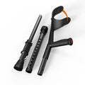 Pair of Adjustable Forearm Crutches for Adults, Lightweight Portable Walking Crutches with Spring Cushioning Design, Black