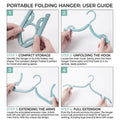 19 Pcs Portable Travel Folding Anti-Slip Clothes Hangers with Storage Bag & Pegs