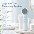 Silicone Facial Cleansing Brush Sonic Vibration Heating Waterproof Rechargeable-PURPLE