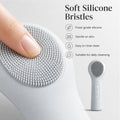 Silicone Facial Cleansing Brush Sonic Vibration Heating Waterproof Rechargeable-PURPLE