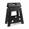 Portable Black Folding Stool with Carry Handle, Non-Slip Seat and TPR Feet,  for Camping and Home(39x29x22cm)