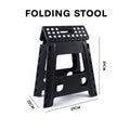 Portable Black Folding Stool with Carry Handle, Non-Slip Seat and TPR Feet,  for Camping and Home(39x29x22cm)