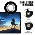 120 Inch Foldable Projector Screen 16:9, 4K HD Compatible Double-Sided Movie Screen, Washable Anti-Crease Portable Display for Indoor Outdoor Home Theater & Events