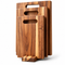 3Pcs Wooden Cutting Board Set with Storage Stand, Chopping Boards for Kitchen Food Preparation