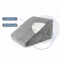 Adjustable Memory Foam Wedge Pillow with Washable Velvet Cover for Bed Sofa Reading(55x55x33cm)