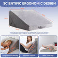 Adjustable Memory Foam Wedge Pillow with Washable Velvet Cover for Bed Sofa Reading(55x55x33cm)