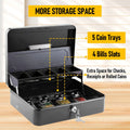 Lockable Cash Box with Coin Tray – Durable Metal Money Box with Key Lock for Bills & Change-PINK