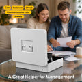 Lockable Metal Cash Box with 2 Keys, 4 Bill & 5 Coin Tray, Security Money Box with Anti-Loss Rope