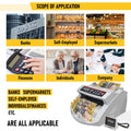 Automatic AUD Money Counter Machine with UV/MG/IR Detection, High-Speed Banknote Counter & Digital Display(29.2x24.6x17.8cm)