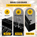 Heavy Duty Metal Cash Drawer, 5 Note&6 Coin Trays,Black(40.5x42x11.2cm)