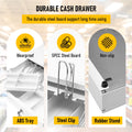 Heavy Duty Metal Cash Drawer, 5 Note & 6 Coin Trays,White(40.5x42x11.2cm)