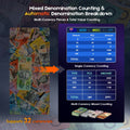 Dual CIS Money Counter with Counterfeit Detection, Mixed Value Bill Counter, 14 Currency Cash Counting Machine with Serial Number Reading, UV MG IR MT Detection, 3.5