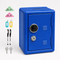 Lockable Metal Money Box, Cash & Coin Storage Box with Key Lock, Compact Piggy Bank for For Kids & Adults, Office & Small Valuables-Blue