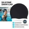 Silicone Swimming Cap Large Waterproof Swim Hat for Long Hair Men Women Adults-Pink