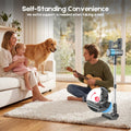 8-in-1 Cordless Vacuum Cleaner 2 Modes Anti-Tangle Brush For Pet Hair On Hardwood Floors & Carpets