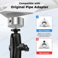 Pole Clamp for Starlink Mini, Adjustable Mount & Adapter Aluminum Alloy Pipe Adapter for 2024/2025/2026 Starlink Mini, RV/Yacht/Van/Camper/Boat