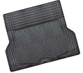 Aluminium Look 1-Piece Boot Mat Black Rubber Car Floor Protector