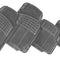 Thunder 4-Piece Car Mat Set Grey Rubber Floor Mats